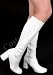 Pleaser Brand Style GoGo300 Go Go Cheerleader White Knee High GoGo Disco Boots with 3 Chunky Block Heel