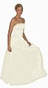 Satin - Abendkleid mit geschnürtem Rücken creme