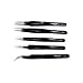 Techni-Tool Tweezer Set, Esd Safe Coated, Set Of 5 In Pouch