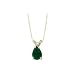  : 14K YELLOW/WHITE GOLD 3/4 CT. TEARDROP SHAPED EMERALD PENDANT CHAIN