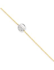 14k Two-tone Mirror Beaded Anklet