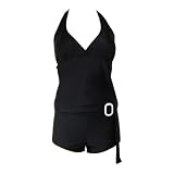 Swimsuit Halter Top & Bottom Black