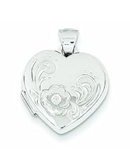 14K White Gold Heart Locket