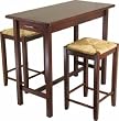 Modern Breakfast Nook 3 Piece Set with 24" Rush Stools