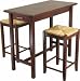 Modern Breakfast Nook 3 Piece Set with 24" Rush Stools