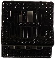 The "BEAUTIFUL ME" Hair Claw Clamp - Durable Plastic with Strong Spring, Easily Holds Thick and Thin Hair, Ideal for Everyday Use, With Reflective Faux Crystals (Black)