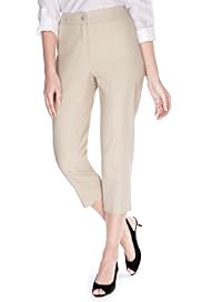 Linen Blend Slim Leg Cropped Trousers