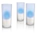 Philips Imageo CandleLights 3 Bougies LED Photophores, Bleu, Luminaire d'ambiance design 6910835PH, base de recharge grise ou blanche