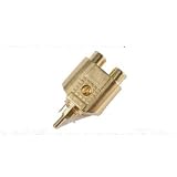 Electronics : 2x RCA Phono Female 1x Male Audio Splitter Adaptor Gold