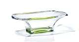 14 Length Green Crystal Bowl - Regency Collection - Bohemia Crystal - Made In Czech Republic