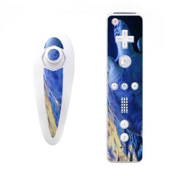 Seaturtle Design Nintendo Wii Nunchuk + Remote Controller Protector Skin Decal Sticker