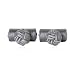 Classic Gray Silver Silk Knot Log Cufflinks With Velour Pouch