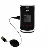 Retractable USB Cable for the LG KG810 with Power Hot Sync and Charge capabilities - Gomadic Brand w/ TipExchange Technology