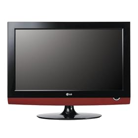 LG 32LG4000 32-inch Widescreen HD Ready LCD TV with DVD player and Freeview - Black / Red Trim