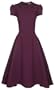 Lindy Bop 'Rhonda' Vintage 1950's Plum Polka Dot Peter Pan Collar Rockabilly Swing / Tea Dress