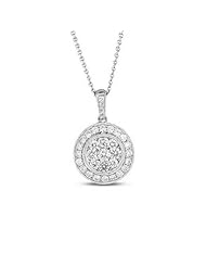 0.82ct tw Diamond Cluster Pendant set in 18k White Gold