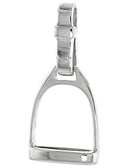 Sterling Silver Stirrup Pendant, 1 3/16 inch (31 mm) tall