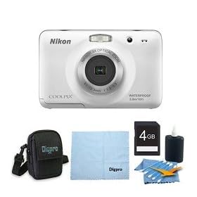 Nikon COOLPIX S30 10.1MP 2.7 LCD Digital Camera 4GB White Bundle