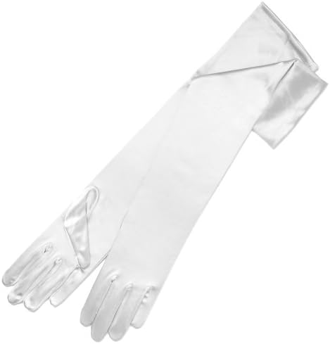 ZaZa Bridal 19" Long Shiny Stretch Satin Dress Gloves 12BL
