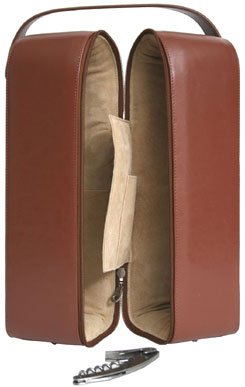 Royce Leather Double Wine Presentation Case Tan