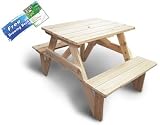 Lohasrus Kids Patio Picnic Table 15014 – Non-toxic White Stained Fir, for ages 2 to 5, Free Drawing Book