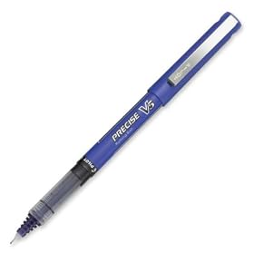 Pilot Precise V5 Stick Rolling Ball Pen, Micro Point, 0.25 mm, Purple Barrel, Purple Ink, 12-Count  (25106)