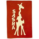 Personalized Red Giraffe Blanket