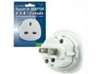 Tourist Mains Travel Adaptor, Plug Converter For UK To USA, Canada, North Ame...
