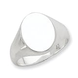 Sterling Silver 12x16mm Solid Back Signet Ring