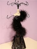 Beautiful Jewelry Display Doll-Black Evening Gown with Fur Boa