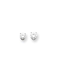 14k White Gold AA Quality Complete Diamond Stud Earring
