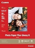 Canon Photo Paper Plus Glossy II,  8.5 x 11 Inches, 20 Sheets (2311B001)