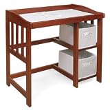 Badger Basket Changing Table with Desk- Cherry