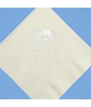 Personalized Wedding Gifts - Wedding Dinner Napkins - Set of 50,Ivory,Bells