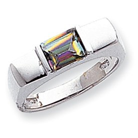 10k White Gold Mystic Fire Topaz Ring
