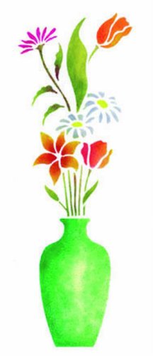 Home Design B433 - Motiv-Schablone, selbstklebend Blumenvase 18 x 50 cm