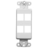 Leviton 41644-W QuickPort Decora Wall Plate Insert, 4-Port, White