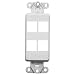 Leviton 41644-W QuickPort Decora Wall Plate Insert, 4-Port, White