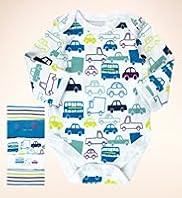 5 Pack - Pure Cotton Stripe & Traffic Bodysuits
