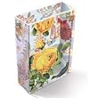 Paisley Rose Glass Transferware Rectangular Vase