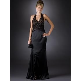 Formal Evening Gown. Halter Beaded Dress for Prom, Party, Wedding by Sean Collection (50077)