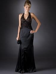 Formal Evening Gown. Halter Beaded Dress for Prom, Party, Wedding by Sean Collection (50077)