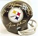 Steel Curtain Autographed/Hand Signed Pittsburgh Steelers Mini Helmet Signed By Joe Greene, Dwight W