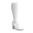Womens Retro Boots 3 1/4 Inch Sexy White Stretch Go Go Boot Hippie Costume Accessory