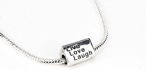 Qmalls Peter Pan PatternLive Love Laugh Photo Charm Rectangle Shape Photo Bracelet Charm, Pedant