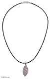Leather necklace, 'Life's Labyrinths'