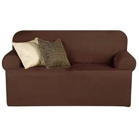 Sofa Slipcover T-Cushion- Heavy Suede- Chocolate