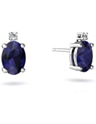 Genuine Sapphire 14kt White Gold Stud Earrings