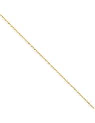 14k Yellow Gold 14in 1.0mm Round Diamond Cut Parisian Wheat Chain. Met Wt- 1.62g