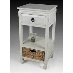 Two Drawer End Table - Vintage White (Vintage White) (35